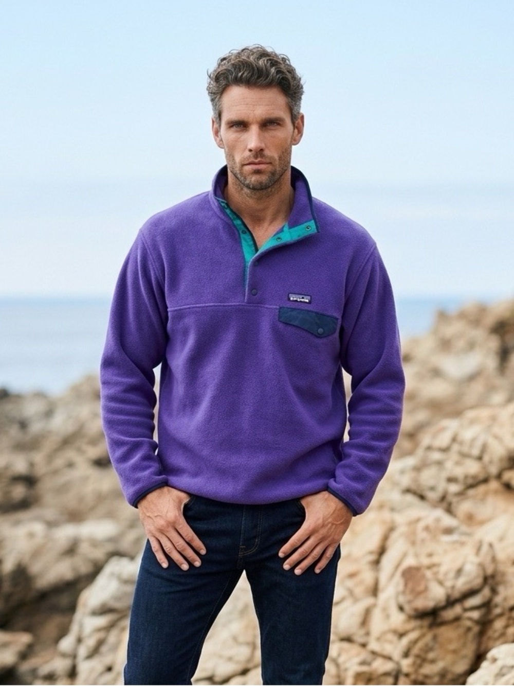 Vintage Patagonia Collectible Snap-T Fleece Pullover with Teal Trim - Men’s S